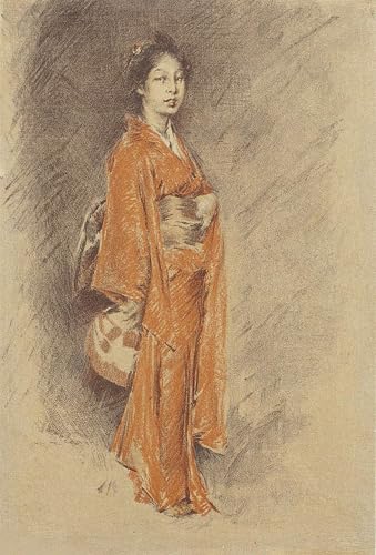 Poster Impression Tableaux Graffiti Art Mural Femme Japonaise en Kimono 60x90cm