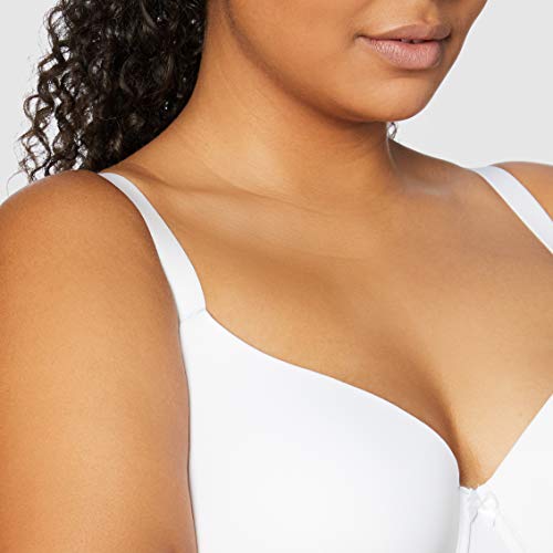 Iris & Lilly Women's Microfiber Full Cover Bra, White, 32D #TOP3