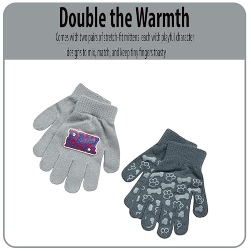 Image of Nickelodeon Boys Paw Patrol Winter Hat, 2 Pair Gloves or Mittens (Toddler /Little Boys)