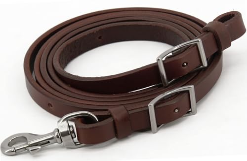 Jeereal Western Roper Rein,Mecates Reins, Round Trail Rein,Stainless Steel Hardware (5/8