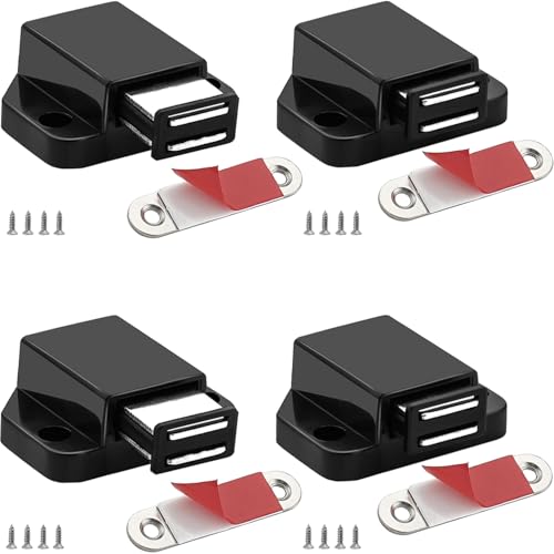 Small Magnetic Push to Open Cabinet Hardware CBRIVE 4 Pack Push to Open Door Latch Push Latches for...