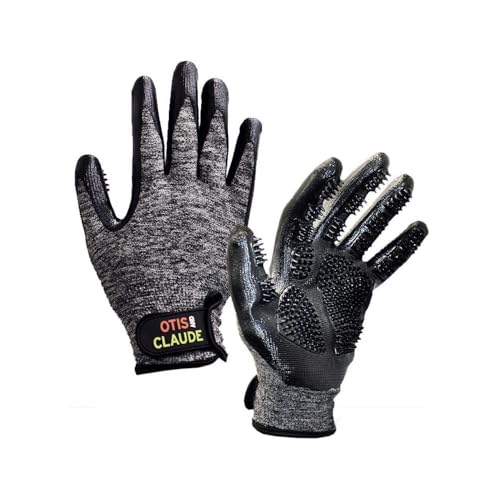 Otis and Claude Pet Grooming Gloves with Adjustable Strap -