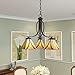 Quoizel TFAS5003VA Asheville Multicolor Stained Glass/Tiffany Downlight Chandelier, 3-Light 300 Total Watts, 22
