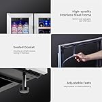 Yeego Wine and Beverage Refrigerator - 24 Inch Dual Zone Wine Fridge 60 Can & 20 Bottle, 36-72°F Cooler Built in Under Counter Fridge with Glass Door for Beer Soda Drink Home Bar Office - Image 6