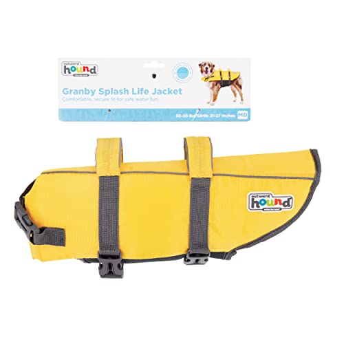Outward Hound Colete salva-vidas amarelo para cães, granby Splash, médio