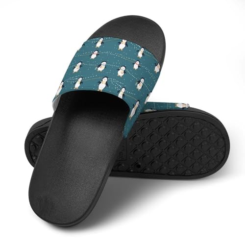 Penguins Is Skipping Rope House Sandals Non-Slip Bathroom Slippers Beach Summer Shoes for Men Women4