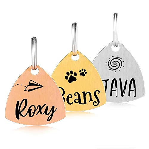 Medaglietta Per Cani Personalizzata A Due Colori - Incisione Laser Con Nome - Per Cani E Gatti (Oro) - Foto 5