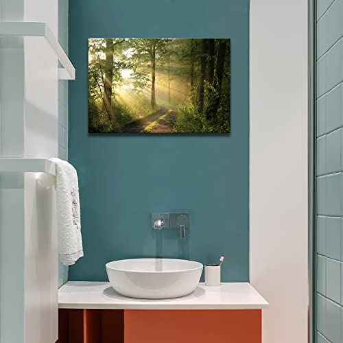 Forest Wall Art Modern Canvas Painting The Picture For Home Decorationtrees Foggy Morning Spring Landscape Print On Canvas Giclee Artwork For Wall Decor #TOP2