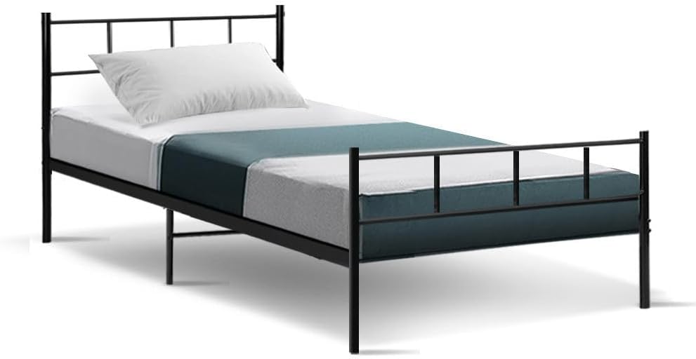 Artiss Single Bed Frame Platform Metal Frames Beds Base Headboard ...