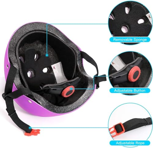 Image of Adjustable Helmet for Ages 3-16 Kids Toddler Boys Girls Youth,Protective Gear with Elbow Knee Wrist Pads for Multi-Sports Skateboarding Bike Riding Scooter Inline skatings Longboard Roller Skate