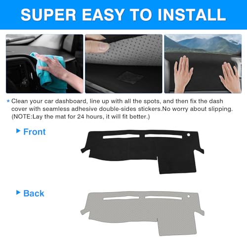 Image of Autorder Dashboard Cover Mat for Chevy Chevrolet Colorado /GMC Canyon 2004-2012 Accessories Dash Cover Upgrade Flannel Dash Mat Sunshade Glare UV Rays Protector