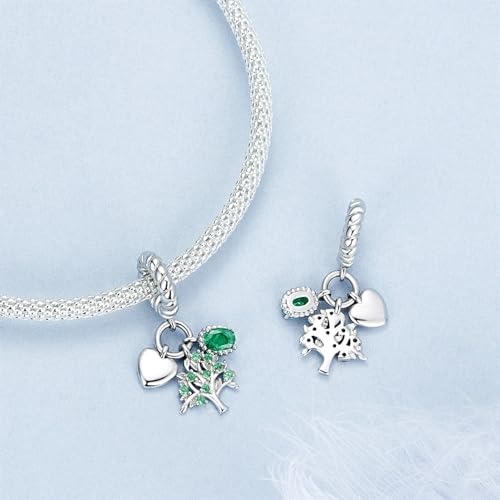 Cuentas colgantes de plata antialérgicas pulseras corazón de la suerte dijes duraderos 5