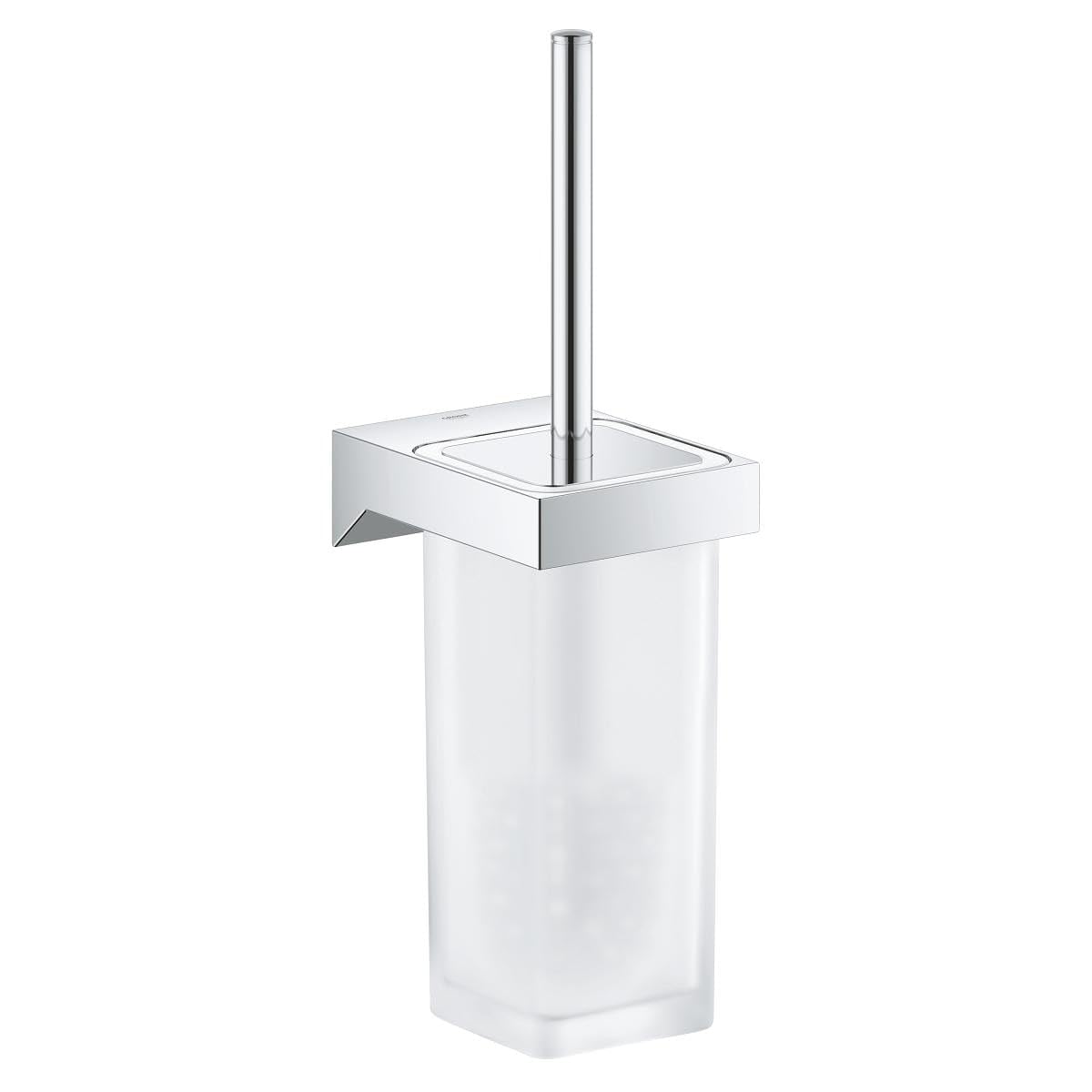 Grohe Starlight Chrome Selection | Bathroom Accessories | Cube Toilet Brush Set | Chrome | 40857000