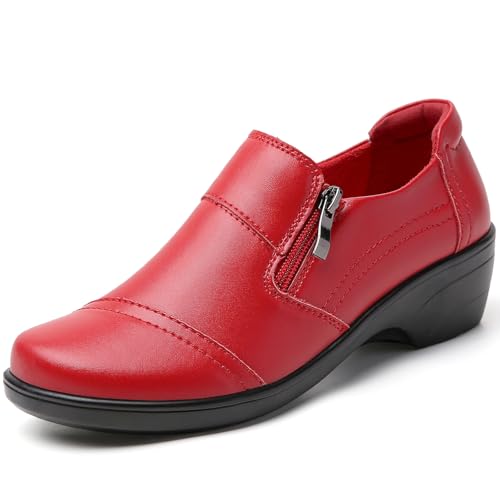 Image of QAE Loafers for Women Comfortable Loafers Slip-Ons Dress Shoes for Women Business Casual Work Office Shoes Women's Orthopedic Walking Shoes