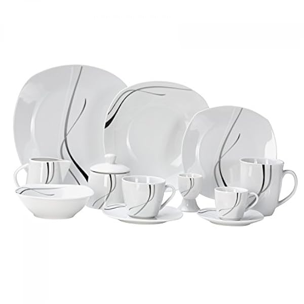 Combiservies Silver Night 62-delig voor 6 personen