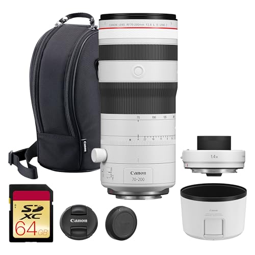Canon RF 70-200mm f/2.8 L ��USM Z�����Y ? �|�[�g���[�g/�X�|�[�c/�C�x���g�ʐ^�p�̎�u���␳�@�\�t���R���p�N�g�]���Y�[��(6594C002) + Canon Extender RF 1.4X + 64GB�������[�J�[�h�B