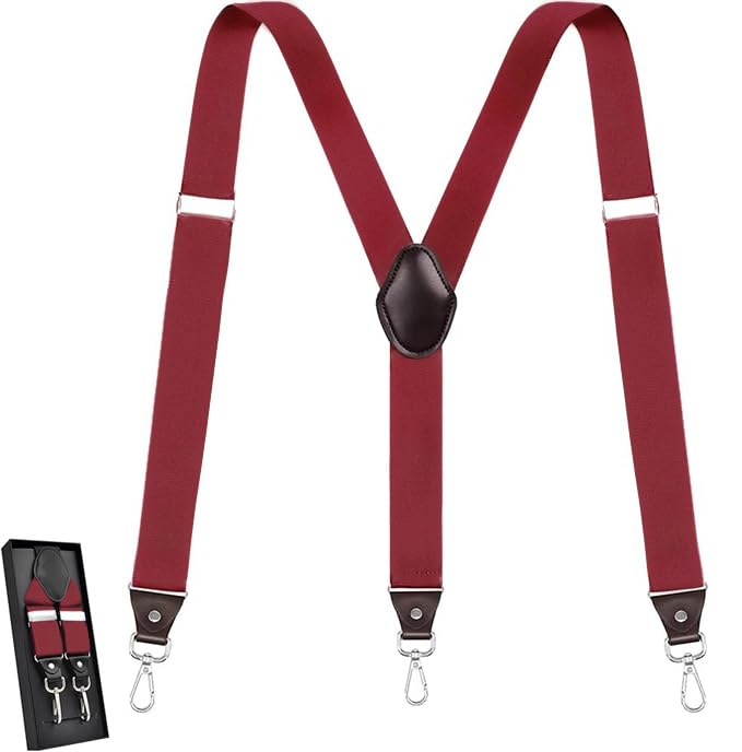 Image of Suspenders for Men, Adjustable Suspenders with Elastic Straps Y-Back Construction Heavy Duty for Work