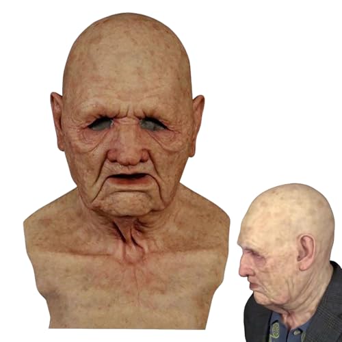 Old Man Masque Halloween, Old Man Halloween Masque - Terror Sombreros Juguetes, Tocados de miedo realista, Látex Cosplay Disfraz Protección Facial para Adultos Old Man Masque Halloween, Old Man Halloween Masque - Terror Sombreros Juguetes, Tocados de miedo realista, Látex Cosplay Disfraz Protección Facial para Adultos