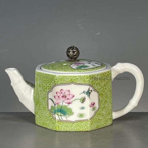 景徳鎮 陶磁器 パステル牡丹竹茶壺 提梁壺 茶道具 装飾品 工芸品 置物 景徳鎮 陶磁器 パステル牡丹竹茶壺 提梁壺 茶道具 装飾品 工芸品