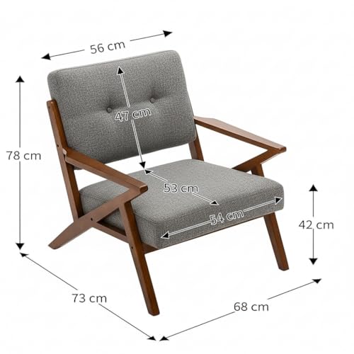 Image of Premium Sheesham Wood Arm Chair with Cushion || Cane Chairs for Balcony || Wooden Chairs for Living Room Furniture, Dining Chair Armrest Chair Garden Chairs Outdoor & Indoor || Brown Finish