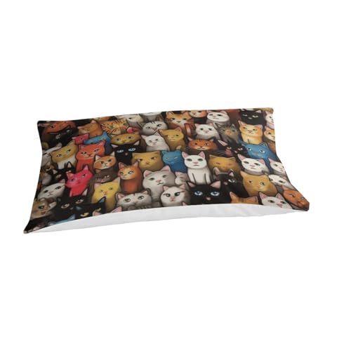 Housse de couette chat impression 3D parure lit douce - 3
