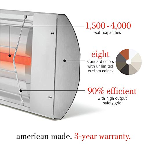 Infratech C-3024 Bl Stainless Steel 61.25” Single Element Fixture 3000 Watt, 240 Volt, Black Finish #TOP3