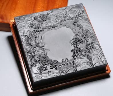 硯中国無形文化遺産端硯『蘭亭雅集』14.5*14.5*2.5cm 天然