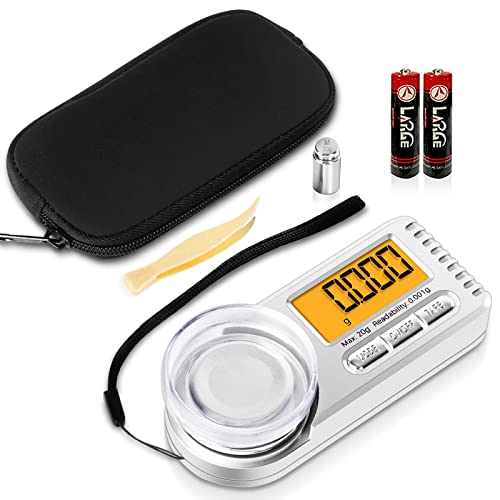 Thinkscale Digital Milligram Scale, 20G X 0.001G Mini High Precision Mg Scale With Lcd Display, Tare, 6 Units Portable Jewelry Scale, Micro Gram Scale For Powder Medicine, Gold, Gem, Reloading #TOP6