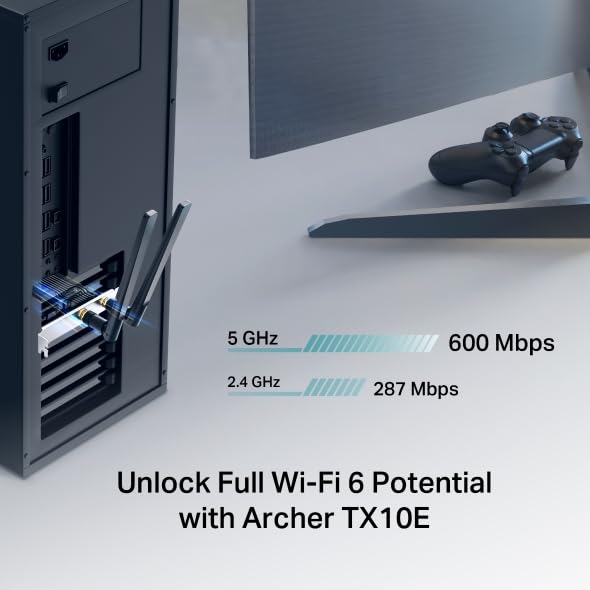 TP-Link Archer TX10E PCIe Adaptateur WiFi 6 AX900 Mbps, Carte réseau pour PC Fixe avec Bluetooth 5.3, MU-MIMO, OFDMA, WPA3, Double antenne, Prend en Charge Windows 10/11 - 4