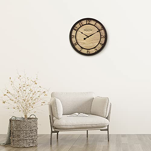 Presentime & Co 10" Farmhouse Series Wall Clock, Cottage Style, Vintage Design, Oil Rubbed Bronze #TOP5