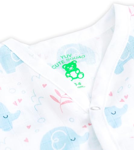Image of YUV Baby Girls & Boys 100% Cotton Muslin Jabla Printed Snap Button T-Shirts, Pack of 5