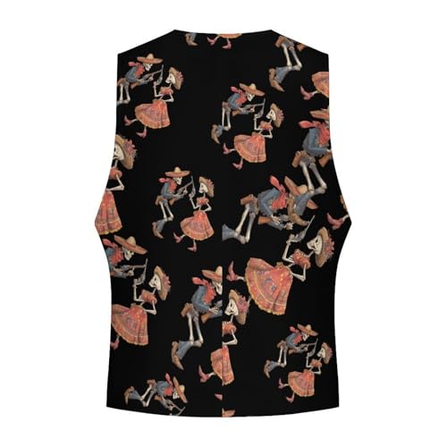 Cool Skull Gun Men's Suit Vest Slim Fit Business Dress Party Pattern Waistcoat Vest Top4