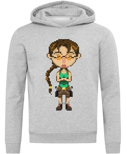 Sweat à capuche fille gris en coton pour l'école et les loisirs