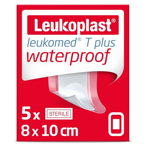 Leukomed T Plus - Sterile Wound Dressing - Waterproof and Breathable, First-aid Plasters - Ideal for Postoperative Care - Transparent - 8 cm x 10 cm - Box of 5