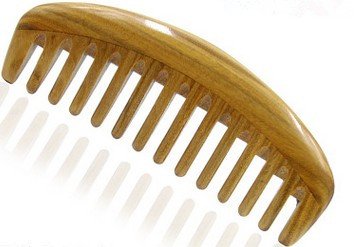 Myhsmooth Gs-by-wt Handmade Natural Green Sandalwood No Static Comb with Aromatic Scent for Detangling Curly Hair and Gift (5.8″ Wide Tooth)