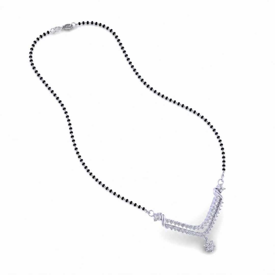 rihi silver jewellery collection Rihi By P.C. Chandra Jewellers 925 Sterling Silver Eternal love Floral love bond Mangalsutra-picture-11