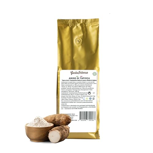 Gusto Intenso Almidón de Tapioca Orgánica, Sin Gluten, Vegana, Harina de Yuca, Comida Infantil en Polvo, Baja en Carbohidratos, 1 kg