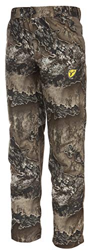BLOCKER OUTDOORS Shield Series Drencher Youth Lightweight Early Season Breathable Waterproof Rain Camo Hunting Pants (Large Realtree Excape)