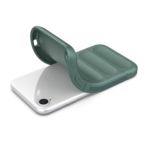 Image of Amazon Brand - Solimo Mobile Cover for Apple iPhone XR | Full Camera Protection | Liquid Silicon Case | Flexible Bumper Case for Apple iPhone XR (Green)
