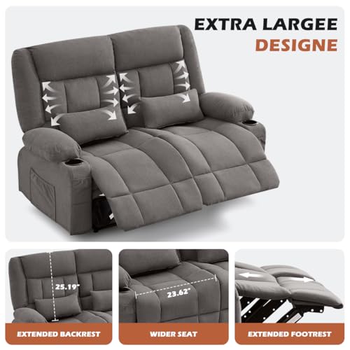 Sillón Loveseat Plegable Gris Claro miniatura 5