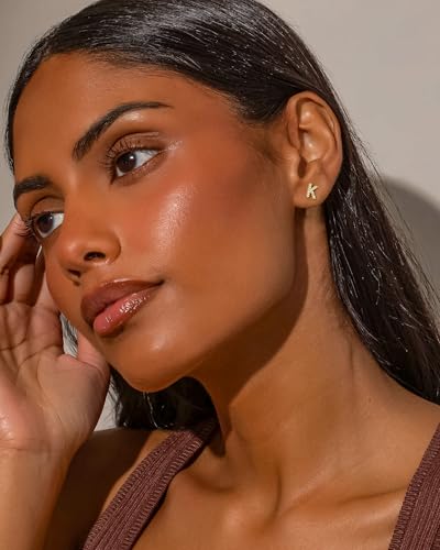 Save on MUMREUES Gold Initial Stud Earrings with code 8GFFEYFB - Image 3