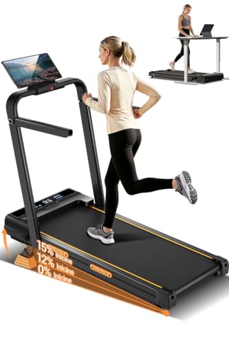 Cursor Fitness 15% Incline Walking Pad with Handlebar