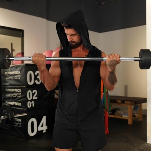 Men's Workout Hooded Tank Tops Zip Up Sleeveless Gym Shirts Bodybuilding Hoodies Muscle Cut Off T Shirt4
