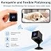 Mini WLAN Überwachungskamera 1080P, Mini Kamera mit Magnethalterung, 150° Weitwinkel, Dualband WiFi, AP Hotspot, Infrarot Nachtsicht, Bewegungserkennung, SD-Speicher, Schwarz, für Innenräume