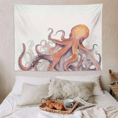 Tapisserie pieuvre design abstrait déco murale grand format pour dortoir