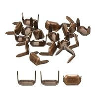 40 Graffette In Ottone Per Pelle - Rivetti 8x5mm A Due Punte Per Riparazione Cinture E Borse - Foto 11