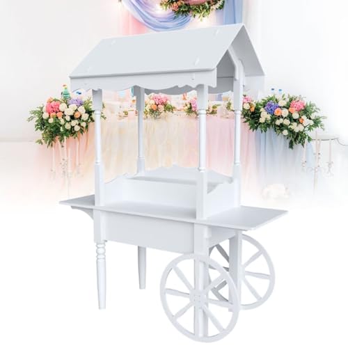 VKHPJP Carrello Per Caramelle In Legno Alto 6,5 Piedi, Espositore Per Carrello Per Caramelle Con Ruote Per Feste, Carrello Per Zucchero E Dolci Per Decorazioni Di Nozze E Decorazioni Per Feste
