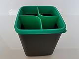 TUPPERWARE Neo Griffbereit Ordnungstopf schwarz türkis 4 fach abgeteilt Aufbewahrung Küche hoch