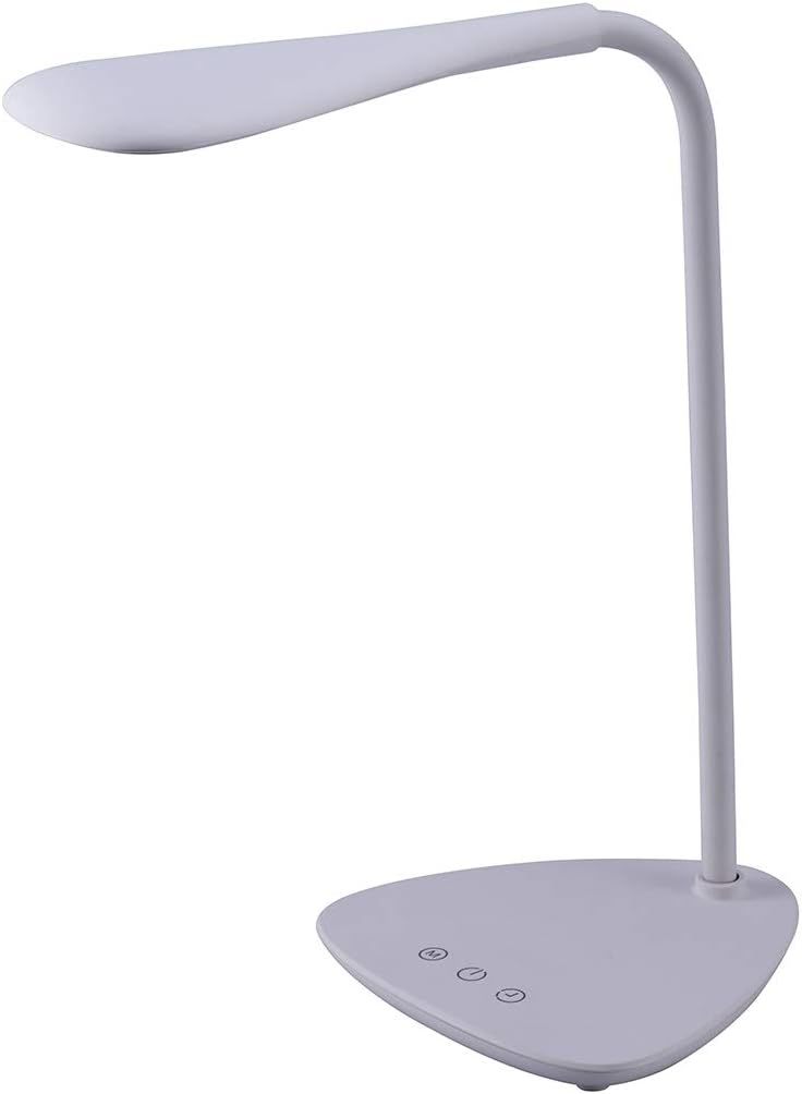 PureOptics LED VLED1820-BD Battery LED Desk Lamp, Dimmable with Adjustable Color Temperature, 4 Hour Battery Life, Rechargeable, Reduces Eyestrain, White