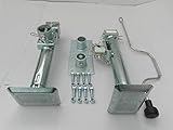  Simol AVB Paket 2 x Stützfüße 430 mm verz.1300 kg klappbar & Flansch & Kurbel & Schrauben